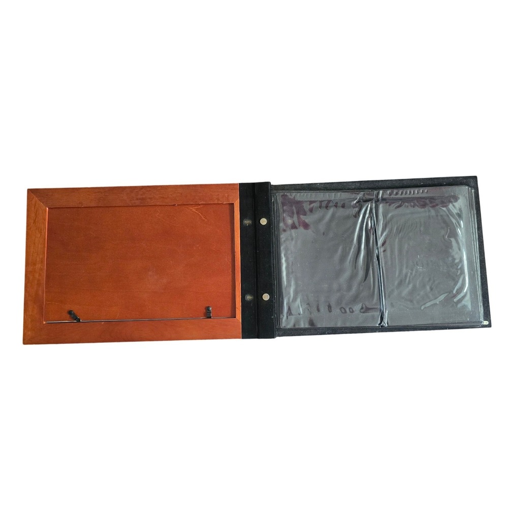 Jordan Mark Wooden Photo Album Collage Cover Cherry Brown 7 Opening Frame VTG UC - Picture 6 of 13